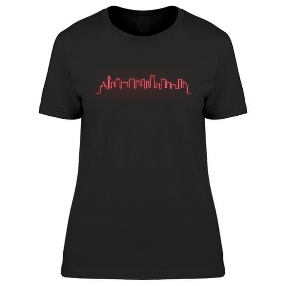 Red Neon Yokohama City Design T-Shirt Women -Image by Shutterstock, Female Large