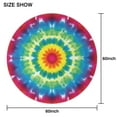 thumbnail image 6 of Rainbow Tie Dye Mandala Flower Pattern Round Tablecloth 60"x60",Wrinkle Wipeable Table Cloth for Kitchen Dining Room Picnic Patio Party, 6 of 6