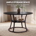 thumbnail image 5 of Hawsaiy 47.2" Round Dining Table Set for 4, Kitchen Table with 4 Upholstered Chairs, Modern Dining Room Table Set with Storage Shelf, Small Space Dining Set for Apartment, 5 of 9