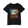 thumbnail image 4 of Mgmyaa Boys and Girls Short Sleeve T-Shirt Kids Crewneck Loose Fit Summer T-Shirt Tops Independence Day 3-10 Years, 4 of 5