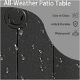 thumbnail image 6 of JERFIT 48 Inch Round Outdoor Dining Table for 6, Black Steel Patio Table with Umbrella Hole, All-Weather Garden Backyard Deck Lawn Furniture, 6 of 7