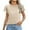 Beige, variant on AherBiu Womens Tops Dressy Casual Blouse Layered Ruffle Short Sleeve Crewneck Summer Ruched Loose Shirts