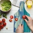 thumbnail image 3 of Ocean Cutting Board, Dreamy Skyline with Clouds over Crystal Water Sea Coast Tropical Island Image, Tempered Glass Cutting and Serving Board, Wine Bottle Shape, Turquoise Aqua, by Ambesonne, 3 of 5