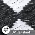 thumbnail image 3 of Memoryfield Outdoor Rug 9'x12' Waterproof, Reversible Lightweight Plastic Outside Carpet for Deck Balcony Porch Decor, Black and White, 3 of 8