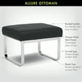thumbnail image 3 of Studio Designs Home Allure Modern Rectangular Ottoman in Blended Leather & Chrome, 3 of 9