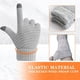 thumbnail image 3 of 2 pares de guantes de invierno para pantalla táctil para mujer, guantes de punto con forro polar cálido, guantes de invierno con puños elásticos para enviar mensajes de texto (negro+gris), 3 of 5