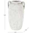 thumbnail image 3 of DecMode 17" Antique Style Textured White Ceramic Vase with Handles, 3 of 9