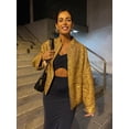 thumbnail image 5 of HH TRAF Chaqueta suelta de lentejuelas doradas de otoño para mujer Chaqueta bomber informal de manga larga brillante con bolsillos Abrigos de moda para mujer, 5 of 5