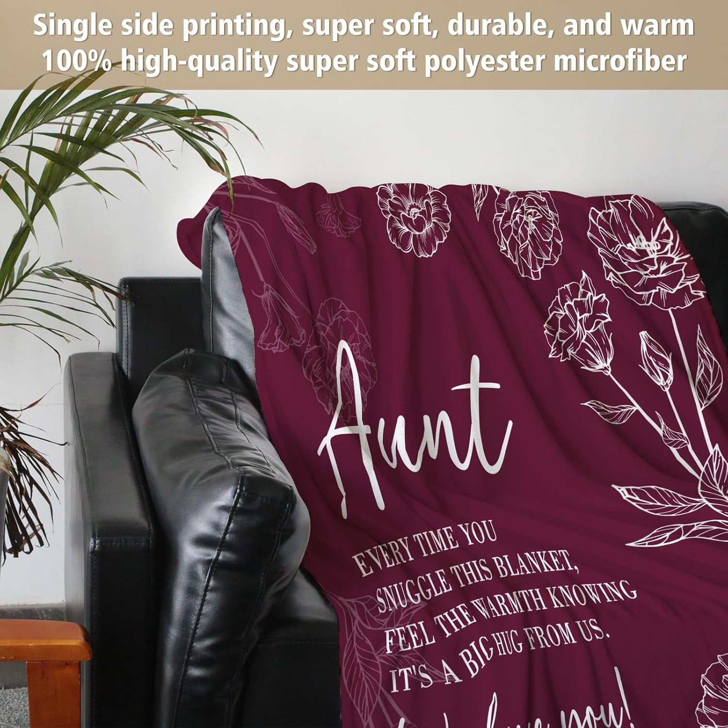 Aunt Gifts Blanket, Gifts for Aunt from Niece Nephew, Aunt Birthday Gifts, Auntie Gift Ideas for Mothers Day Christmas, Super Soft Flannel Throw Blanket for Aunt