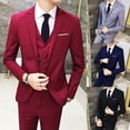 thumbnail image 2 of Three-piece Plus Size Wedding Business Men Formal Suit Vest Blazer Pants Set, 2 of 7