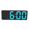 thumbnail image 1 of Reloj despertador digital con pilas USB, reloj de escritorio con espejo LED y números azules grandes con pantalla de temperatura para dormitorio y oficina, 1 of 15