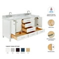 thumbnail image 3 of Ariel Cambridge 67 Inch Double Rectangle Sink Vanity With Carrara White Marble Countertop With 0.75 Edge In White, 3 of 10