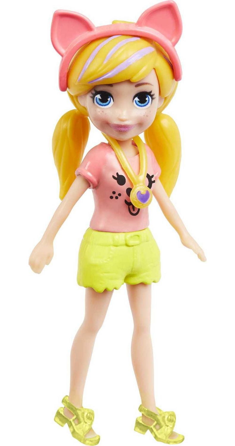 Polly Pocket Style Spinner Fashion Closet Playset with Polly Doll and Puppy Theme, Fashion Tube Collection