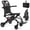 Black, variant on Tereitr Ultra Lightweight Foldable Transport Wheelchair for Adults, Aluminum Alloy Frame with Flip Up Armrests, Portable Travel Wheelchair with Storage Bag, 286 lbs Capacity