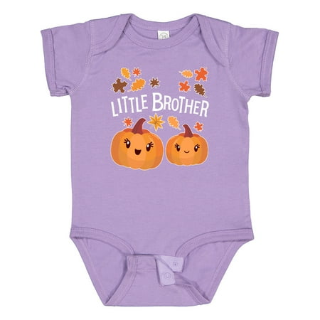 

Inktastic Little Brother Pumpkins with Fall Leaves Gift Baby Boy Bodysuit