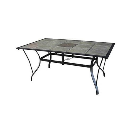 patio tile table courtyard creations dining slate taupe madison gray frame steel inch walmart