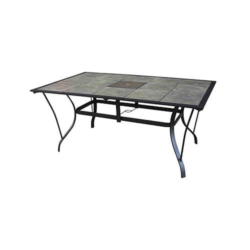 Dining Table Gray Slate Tile Top, Tile Top Dining Table Outdoor