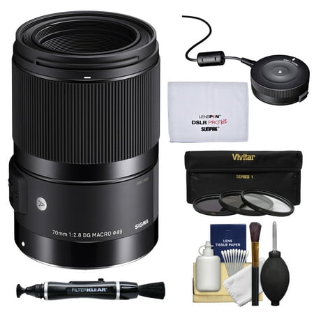 Sigma 70mm f/2.8 ART DG Macro Lens with USB Dock + Filters + Kit for Canon EOS DSLR
