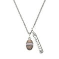 thumbnail image 1 of Delight Jewelry Silvertone Egg Pink & Lavender Silvertone Courage Strength Wisdom Honesty Bar Charm Necklace, 23", 1 of 4
