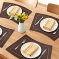 thumbnail image 2 of Unique Bargains 6Pcs Faux Leather Heat Resistant Placemats Coffee 20.1x11.8inch, 2 of 6