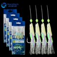 thumbnail image 2 of 5 Hooks Sabiki Rigs Saltwater Fishing Lures Bait Rigs Real Fish Skin String Hook Mackerel Glow in The Dark Flash Sabiki Rigs 5 bags SIZE 3, 2 of 6