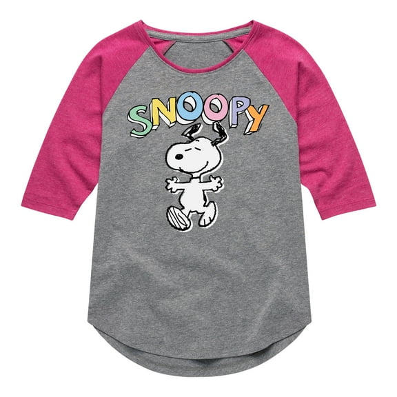 Peanuts - Snoopy Sketchy - Youth Girls Raglan Tee