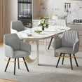 thumbnail image 2 of Furniliving Modern Swivel Accent Chair Set of 2, Upholstered Armchair with Metal Legs, Mid Back Comfy Accent Armchair, Makeup Chair for Living Room, Bedroom, Light Grey, 2 of 10