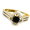 thumbnail image 3 of Aonejewelry 1 Ct. Ttw Glitzy Halo Black Diamond Wedding Engagement Ring In 14k Solid Yellow Gold, 3 of 4