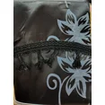 thumbnail image 2 of Gorgeous Home Linen 2pc Complete Set Faux Silk Floral Print Rod Pocket Window Curtain Semisheer Black color 120" W x 84" L Nada Style, 2 of 5
