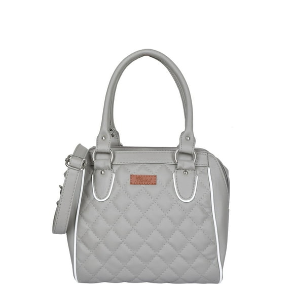 Grey Vegan Leather Hand Bag – Sishka Women’s Top Handle Crossbody Purse with Adjustable Strap