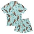 thumbnail image 2 of FORMRS Kids Short Sleeve Top and Pants Pajama Set Unisex Satin 2-Piece Sleepwear, Sizes 9-10Y, Swimming Otters Pattern, 2 of 8