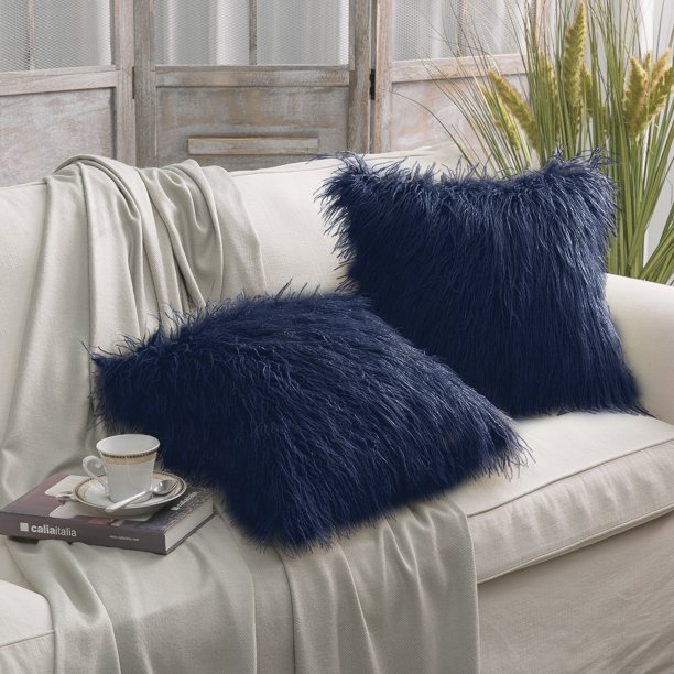 Phantoscope Merino Style Faux Fur Series Decorative Throw Pillow Cover