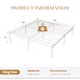 thumbnail image 7 of Merrland 14 Inch King Size Bed Frame, Heavy Duty Metal Platform with Storage, Steel Slat Support, Easy Assembly, White, 7 of 7