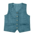 thumbnail image 3 of Little Boys Retro Boys Cowboy Vest Suede Leather Style V Neck Button Down Casual Western Vest Waist Coat For Party Sweater Tops 6 8 Tops Long Sleeve Youth Shirt Boy Shirts Siz Blue 3-4 Years, 3 of 9