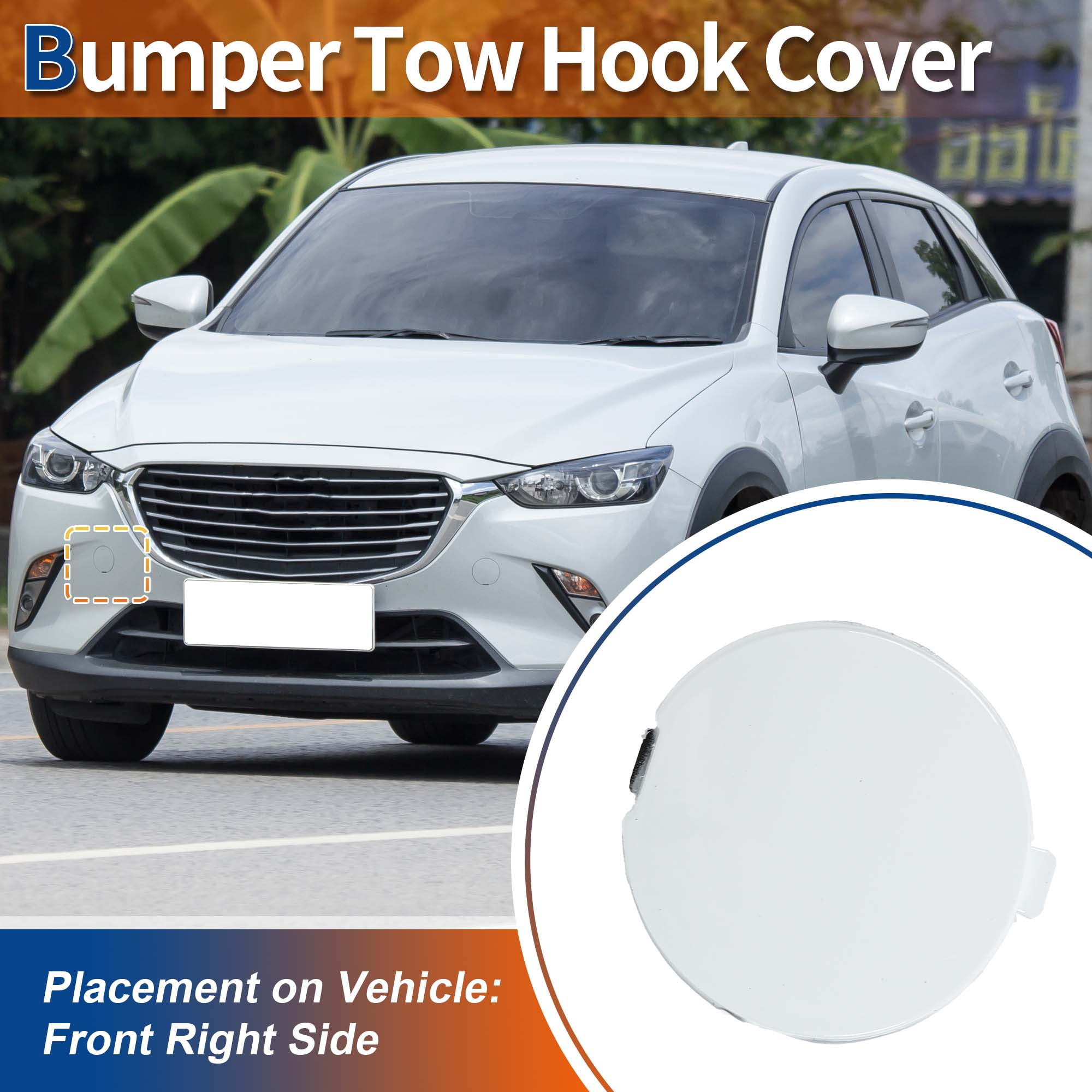 Unique Bargains Front Right Car Bumper Tow Hook Cover for Mazda CX-3 - Pack of 1
