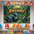 thumbnail image 3 of Decorative Design Banner Gorilla Theme Jungle Backdrop Party Decoration Celebration Banner for Kids Party Indoor Decoration Event Decoration, 3 of 9