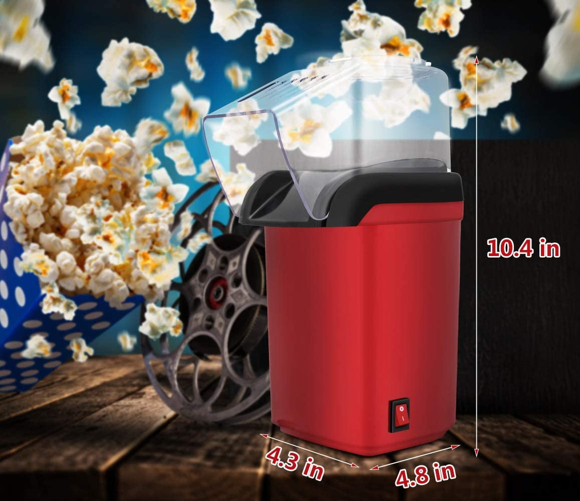 HIRIFULL Hot Air Popcorn Machine, Household Popcorn Maker for Healthy  Snacks, 1200W Electric Popcorn Popper, No Oil, ETL Certified, Great for  Family Parties and Movies Night,Black 
