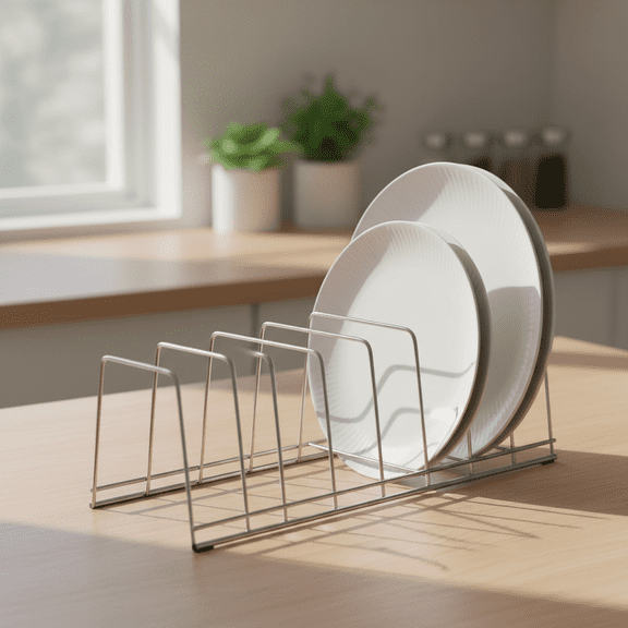 Stainless Steel Draining Bowl and Plate Rack Thick-walled Kitchen Dish Storage Stand for Organized Countertop and Cabinet Use