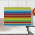 thumbnail image 2 of Abstract Cutting Board, Horizontal and Colored Blanket Rug Lines Pattern Vibrant Abstract Design, Decorative Tempered Glass Cutting and Serving Board, Small Size, Multicolor, by Ambesonne, 2 of 5