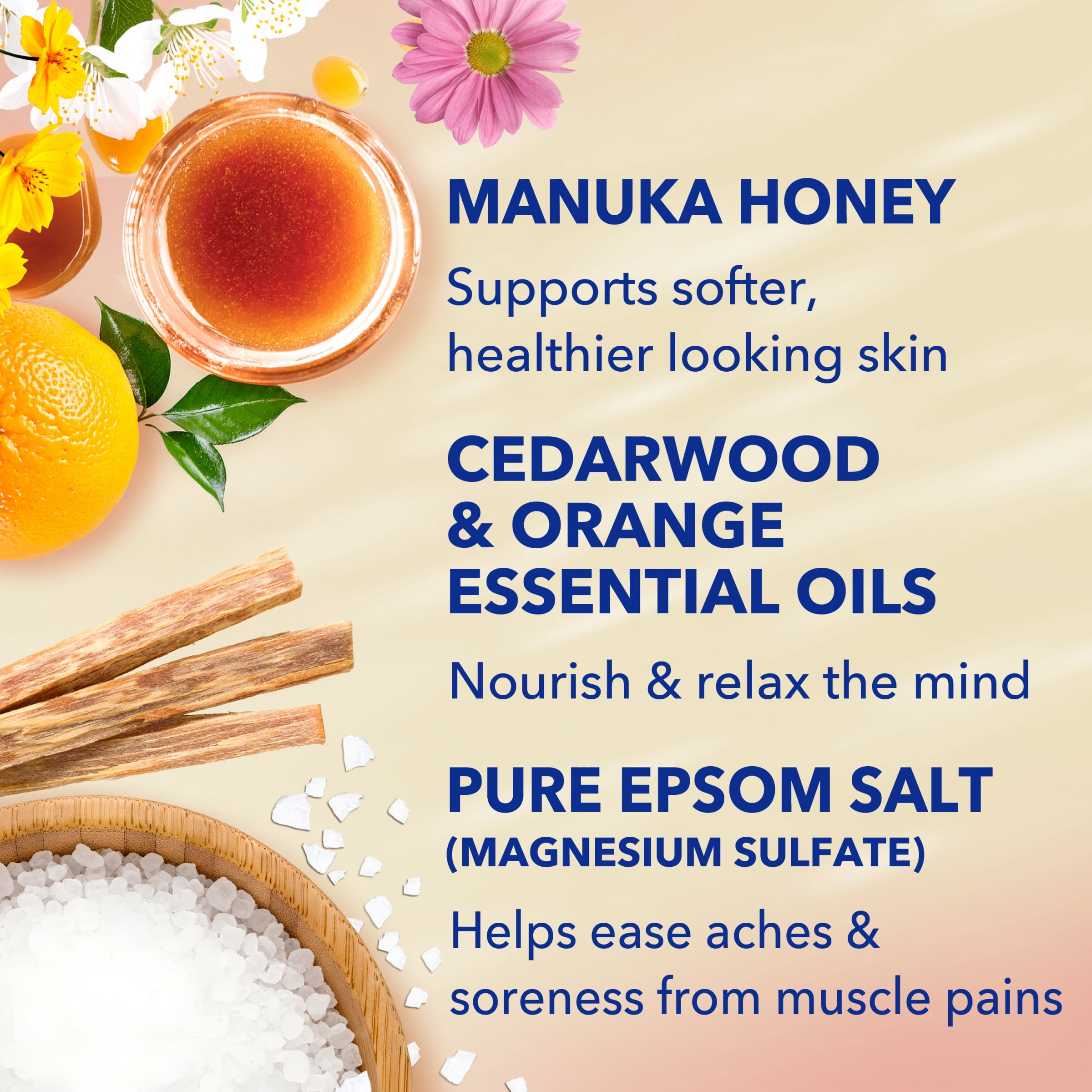 Dr Teal's Honey Blossom Body Wash with Pure Epsom Salt, 24 fl oz