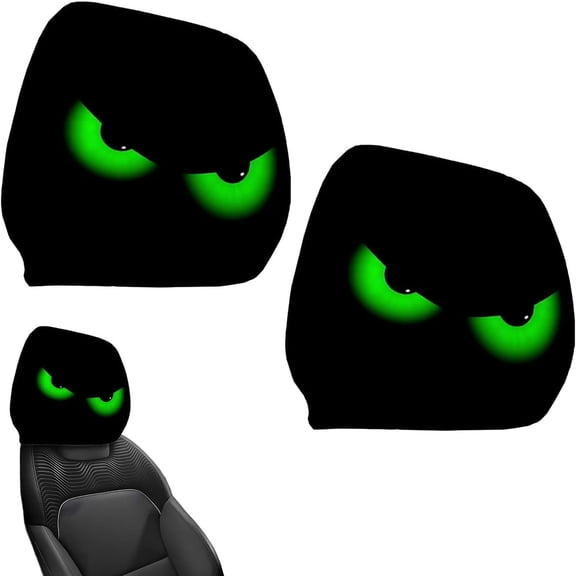 KOYPTL Funny Cartoon Car Headrest Covers Universal Fit Car Headrest Cover Personalized Seat Full Face Mask for Auto Front Seat Rest Decoration Interior Auto Accessories