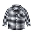 thumbnail image 1 of MEZZALL Chemise à Carreaux Rayée à Manches Longues pour Enfants Garçons, Coupe Décontractée, 3-4 Ans, 1 of 9