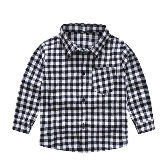 MEZZALL Chemise à Carreaux Rayée à Manches Longues pour Enfants Garçons Veste Douce, 6-7 Ans