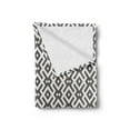 thumbnail image 2 of Modern Soft Flannel Fleece Throw Blanket, Geometric Design with Borders Stripes Lines Artwork, Cozy Plush for Indoor and Outdoor Use, 60" x 80", Dark Taupe and White, by Ambesonne, 2 of 5