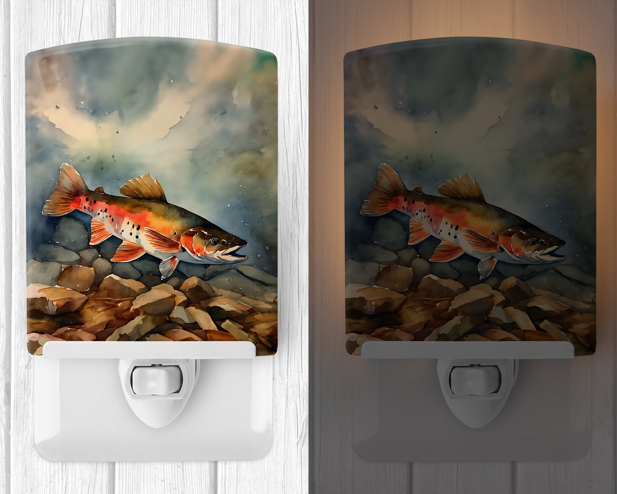 Brook Trout Ceramic Night Light 4 in x 6 in
