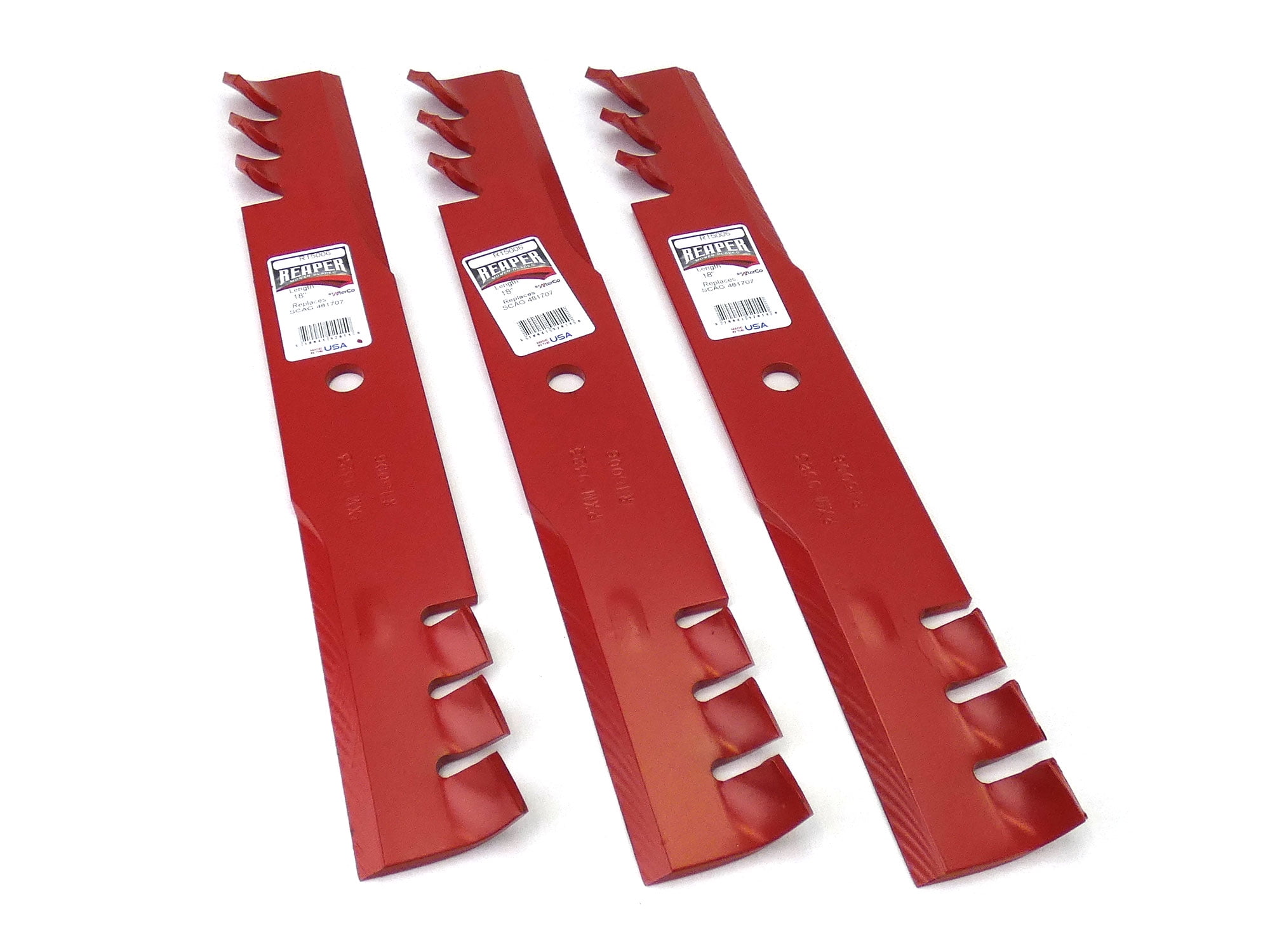 (3) Reaper 52" HD Toothed Mulching Blades for Scag Gravely Toro Made in