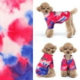thumbnail image 6 of Tie Dye Dog Sweater Sweatshirt Puppy Jacket Multicolor Coat with D Ring Leash Soft Turtleneck Pet Vest Clothes For Small Dogs Boy Girl,Red,S, 6 of 6