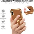 thumbnail image 3 of iPhone X Case, iPhone Xs Case, Slim Fit Plating Heart Soft TPU with Adjustable Wristband Kickstand Scratch Resistant Shockproof Protective Phone Cover for Apple iPhone X/XS 5.8", Coffee Brown, 3 of 18