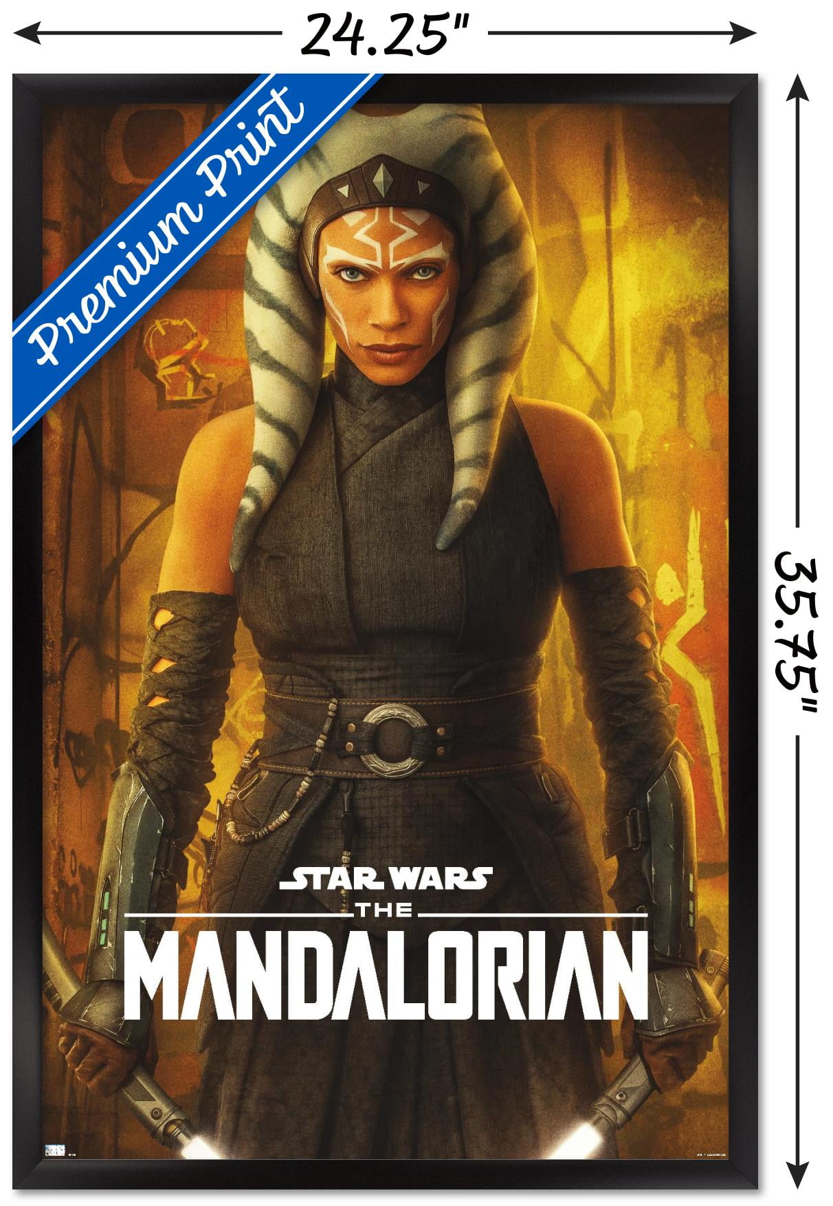 Star Wars: The Mandalorian Season 2 - Ahsoka One Sheet Wall Poster, 22.375" x 34", Framed