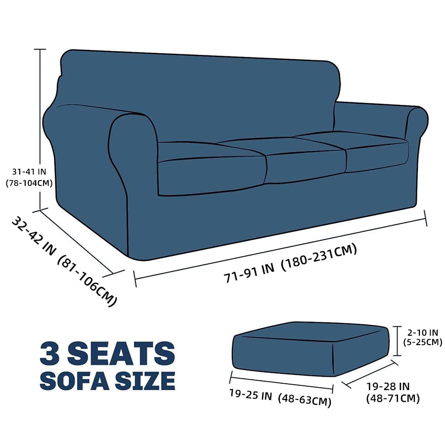 MJIAexp (71"-91") Stretch Sofa Cover Slipcover,Couch Covers for 3 Cushion Couch Sofa with sofa armrest,Pet Friendly Furniture Protector Sofa with Elastic Bottom for Kids,Jacquard lines(Light gray)